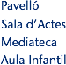  Pavelló Sala d’Actes Mediateca Aula Infantil