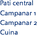  Pati central Campanar 1 Campanar 2 Cuina